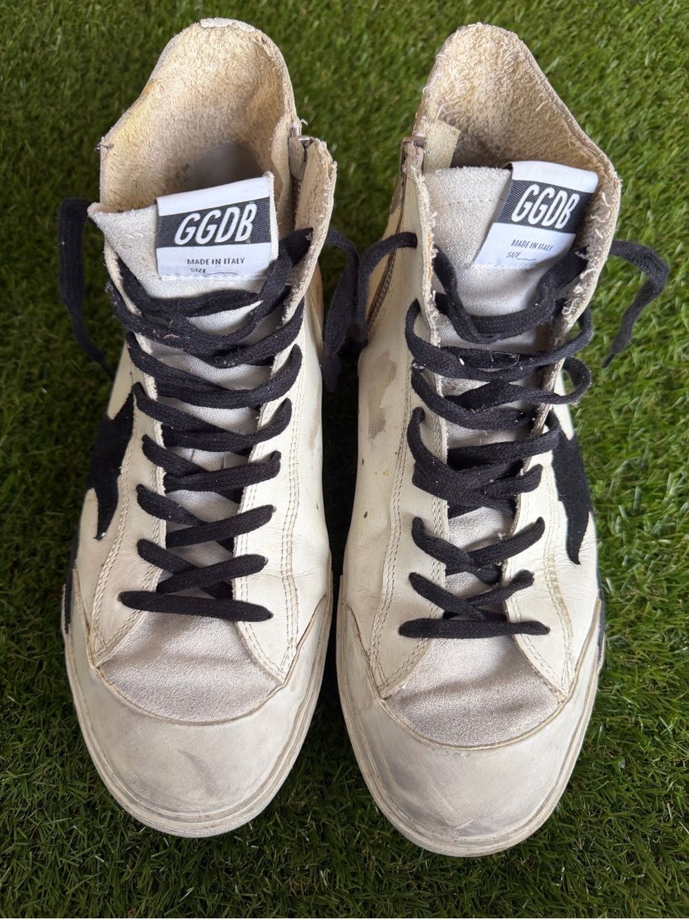 Golden Goose Francy Men’s White and Black High-Top Sneakers